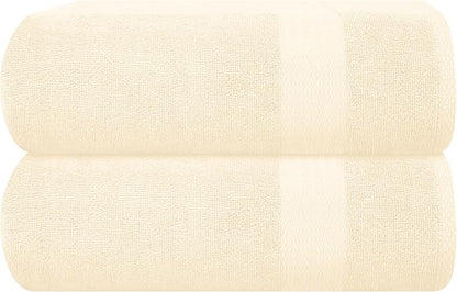GLAMBURG Premium Cotton Oversized 2 Pack Bath Sheet 35x70-100% Pure Cotton