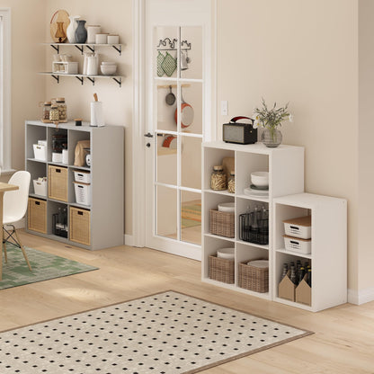 Furinno Cubicle Book Shelf, 6-Cube Bookshelf, Extra Thick Frame Horizontally & Vertically Reversible Bookcase with Open Back, 14.6" x 44" x 30", for Living Room, Bedroom, Home Office, White