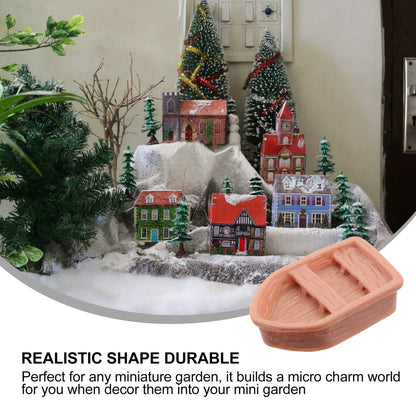 NUOBESTY 12Pcs Miniature Boat Figurines for Fairy Garden Accessories, Plastic Mini Rowboats for Dollhouse Decor, Small Toy Boats for Micro Landscape Terrarium Cake Topper DIY Craft