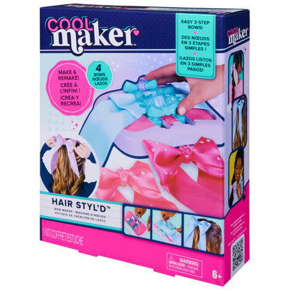 Cool Maker, Hair STYL’d Bow Maker, Make & Remake 4 Bows, Hair Accessories Arts and Crafts Kit, Kids Toys for Girls Ages 6 and up