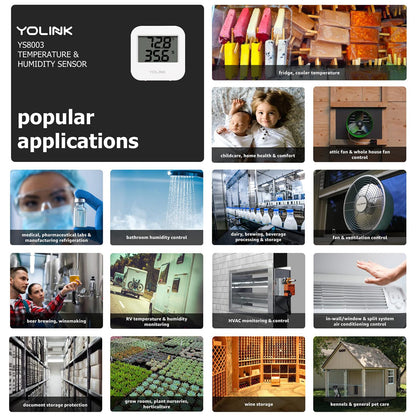 YoLink SpeakerHub & Two Temp/Humidity Sensors Starter Kit – Audio Hub Plays Tones/Sounds, Spoken Messages, Text Messages, LoRa-Powered ¼ Mile Range, Compatible with IFTTT, WiFi Required