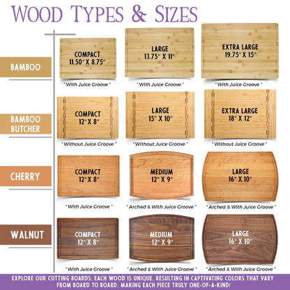 Tayfus Personalized Cutting Board, Custom Engraved Wood Charcuterie Board - Unique Gift Idea for Wedding, Engagement, Bridal Shower, Anniversary & Housewarming - For Couples, Parents & Family