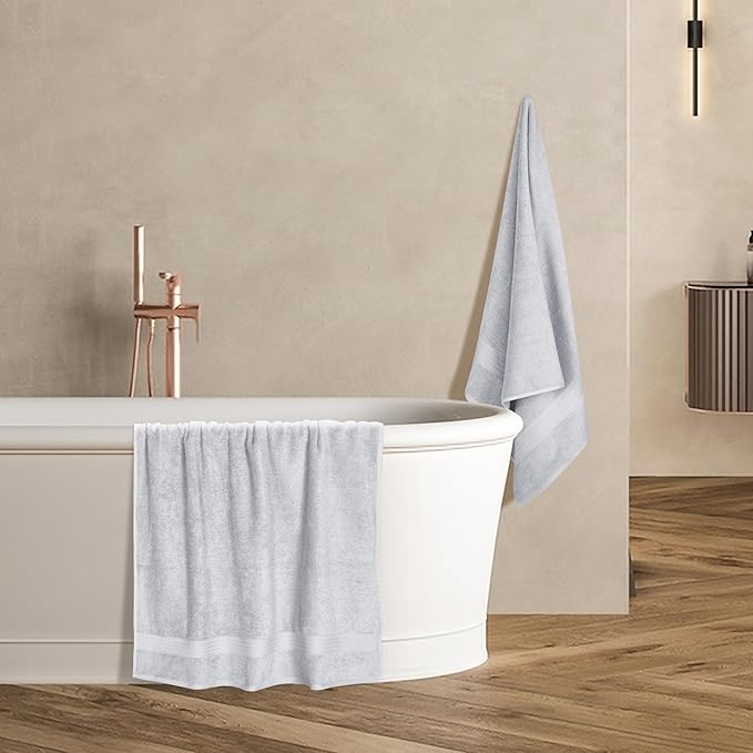 GLAMBURG Premium Cotton 4 Pack Bath Towel Set