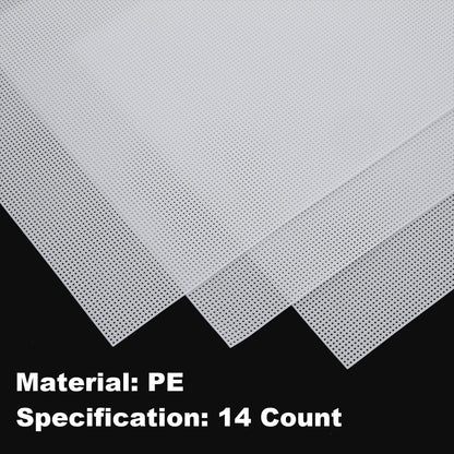 ABuff 12PCS 14 Count Plastic Mesh Canvas Sheets, 14 CT Perforated Plastic Stitching Canvas Cross Stitch PlasticMesh Canvass for Embroidery, Crafts DIY Crochet Projects, 8.2 X 11 Inch, White