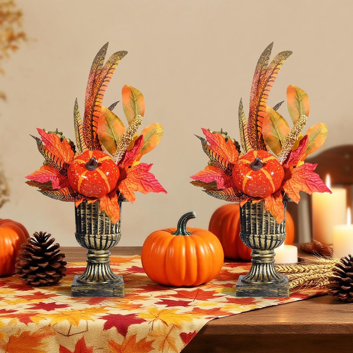 Nuokin Halloween Decorations Artificial Imitation Pumpkin Table Shelf Thanksgiving Autumn Indoor Home Decor Gifts (1PCS, ONE Size)