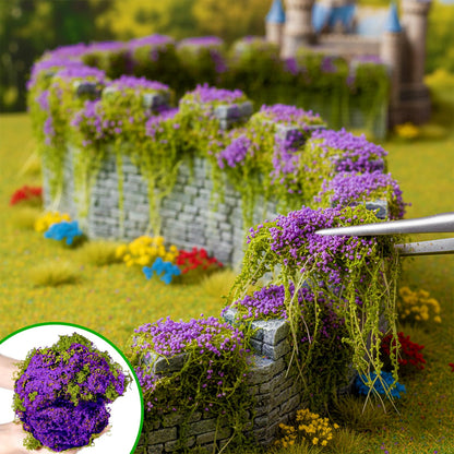 Warmtree Realistic Miniature Vines Simulation Vine Miniature Plants for DIY Mini Model Railway Fairy Garden Architecture Diorama Supplies Scenery Landscape Layout (Purple)