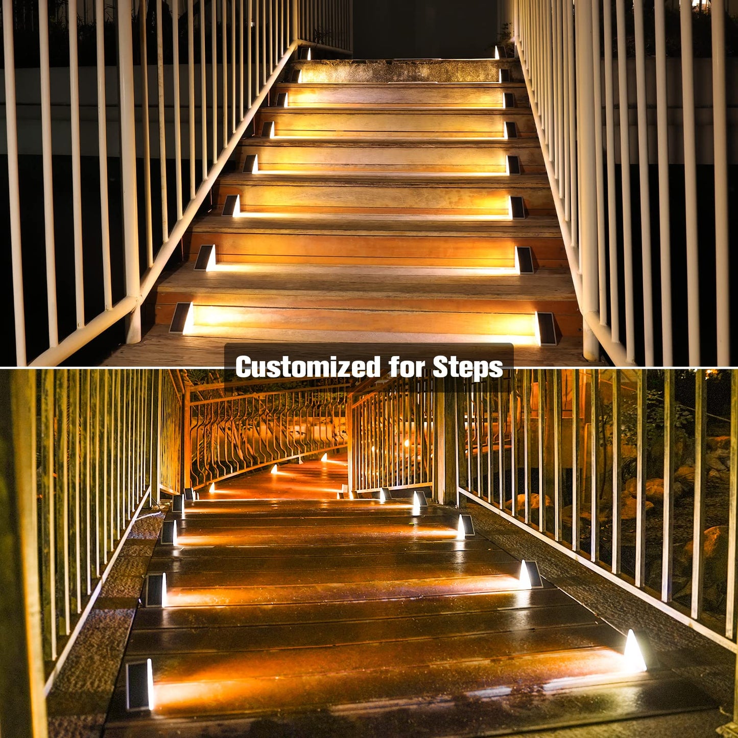 VOLISUN Solar Stair Lights 24 Pack, Solar Step Lights Outdoor Waterproof IP67, LED Outdoor Step Light