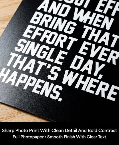 Motivational Wall Art 8x10 – Effort Quote Inspirational Poster for Gym, Office & Classroom – Daily Motivation Print for Weight Loss, Sobriety & Growth Mindset – Unframed, Made in USA