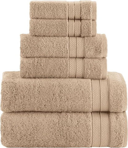 Elegant Comfort Luxury 6-Piece Towel Set, Premium Soft 100% Turkish Cotton