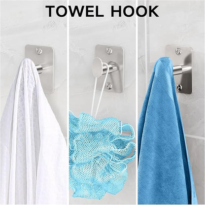 KLJKPA Brushed Nickel Bathroom Accessories Set, 10 Pieces Bathroom Hardware Set, 24 inch Towel Bar, Towel Racks for Bathroom, Robe Towel Hooks, Toilet Paper Holder Wall Mounted