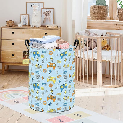 HUNRUNG Laundry Hamper, Large Canvas Fabric Lightweight Storage Basket Toy