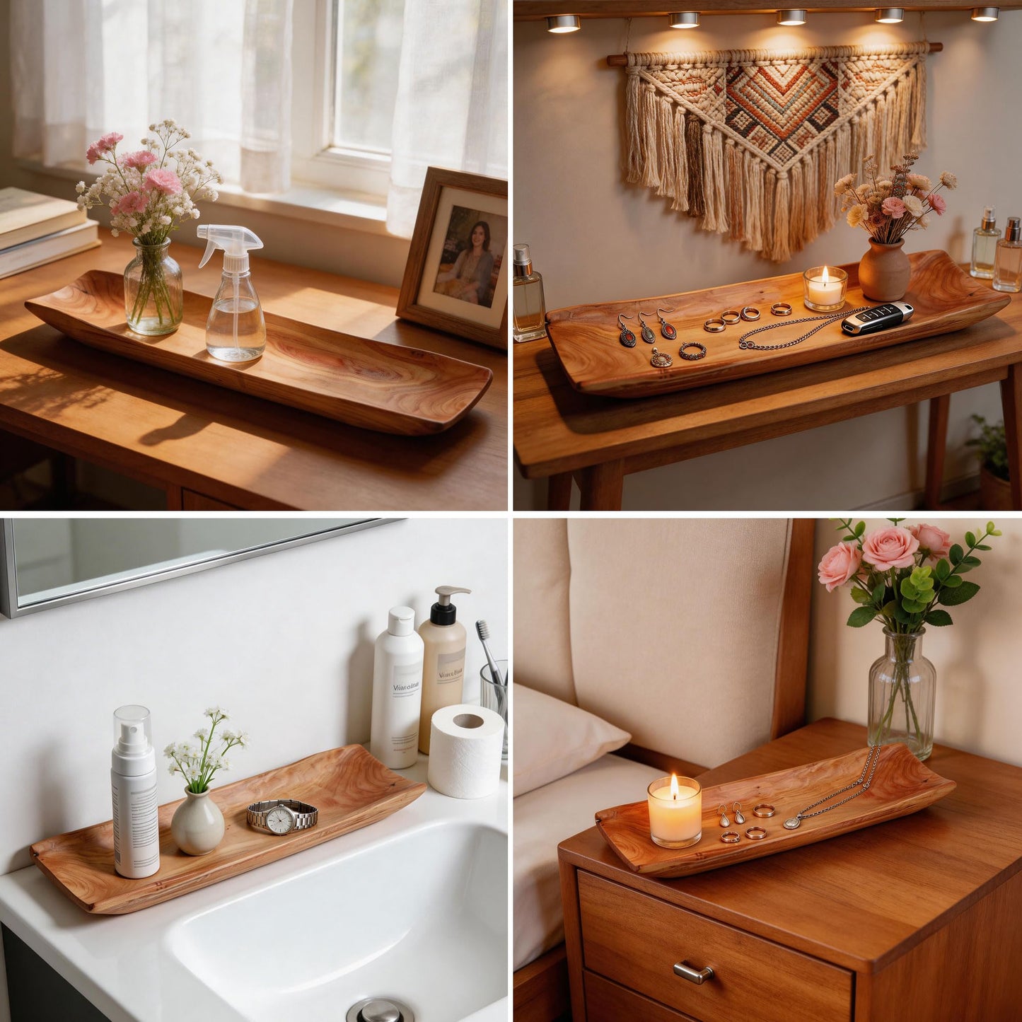 Wenrulgar 22.8" Extra Large Wooden Cedar Bowl for Keys Fruit Decorative Bowl Big Wooden Dough Bowl Tray for Decor Candy Dish Centerpieces for Coffee Table Tray Key Tray Holder Hand Carved for Entryway