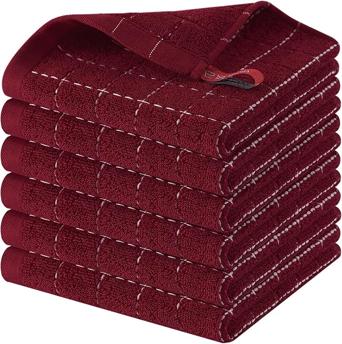 Homaxy 100% Cotton Terry Kitchen Dish Cloths, Ultra Soft and Absorbent Dish