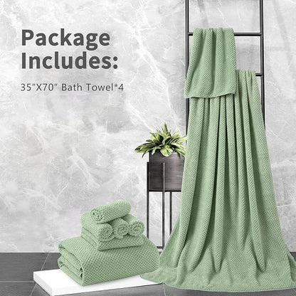 Extra Large Bath Towel Set of 4, Oversized Bath Sheet Super Soft Highly