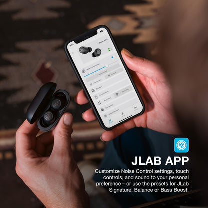 JLab JBuds ANC 3, True Wireless Earbuds, Active Noise Cancelling, Multipoint Connect, Google Fast Pair, Black