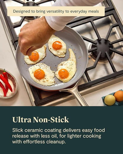 Caraway 8in + 10in Fry + 12in Fry Set (no lids) + 3Qt+ 4.5Qt Saute Duo Black