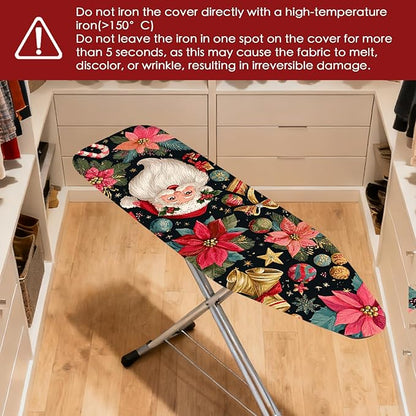 Nuxovilar Ironing Board Cover Christmas Santa Claus Pattern Polyester 15x54