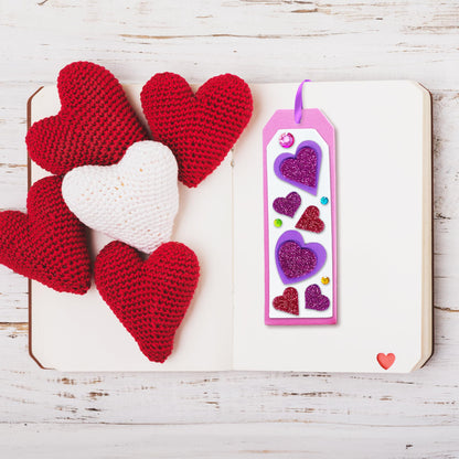 ArtCreativity 314 PCS Valentine’s Day Bookmark Craft Kit - Makes 24 Bookmarks - Valentine Crafts for Kids Classroom - Valentines Bookmark Craft Kit with Hearts, Glitter Stickers, Rhinestones, Ribbons