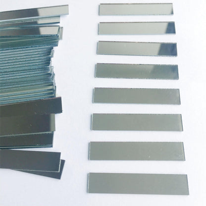 100 Pcs 1/2 x 2’’Rectangle Glass Mirror Mosaic Tiles for Craft Work, Disco Ball Mirror, Home Decor (1/2 x 2'')