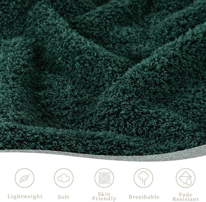 Exclusivo Mezcla Fleece Twin Size Bed Blanket, Ultra Soft, Lightweight and Fuzzy Forest Green Blanket for Women, Home Decor, 60x80 Inches