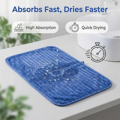 4PCS Blue Microfiber Hand Towels