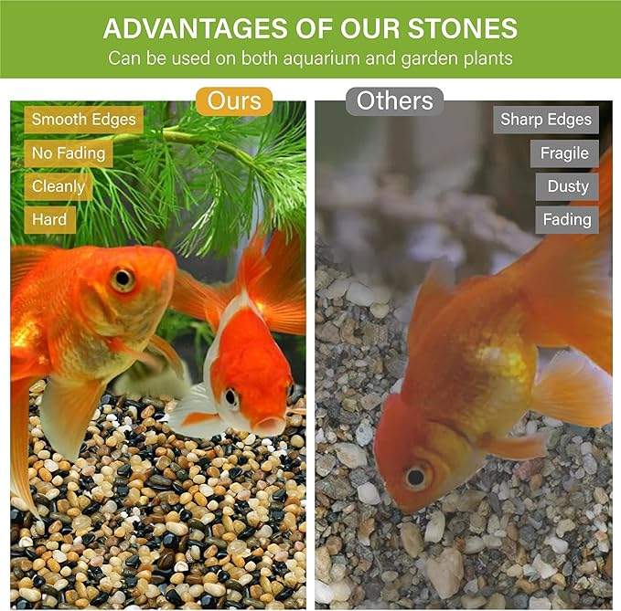 NUPICK 12 lb Aquarium Gravel, 1/4" Ph-Natural Pea Gravel for Fish Tank,Small River Rocks for Plants, Decorative Aquarium Pebbles for Vase Fillers, Landscaping, Succulent, Cactus, Terrarium, Bird Bath