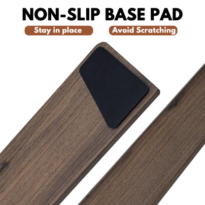 HAUSMODA Walnut Wooden Wrist Rest for Full Size Keyboard, Ergonomic Solid Wood Hand Rest with Non-Slip Base, Stain Resistant Palm Support for Typing & Gaming (17.3" L)
