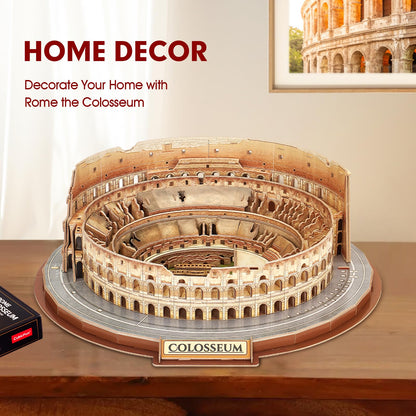 CubicFun 3D Puzzles for Adults Kids New Version Italy Rome Colosseum Jigsaw Puzzle DIY Building Model Kit Birthday Gift for Boys Girls Age 10+, 163 Pieces Easter Gift