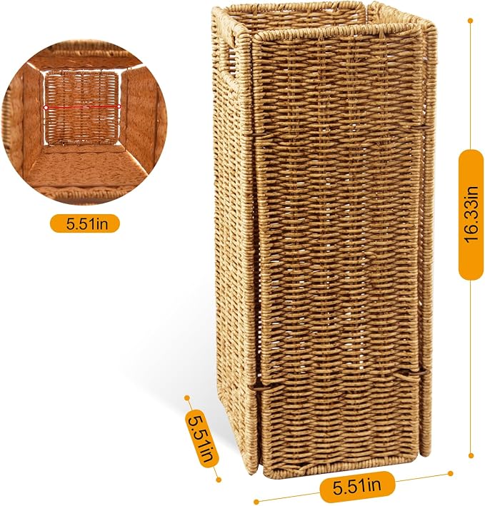 Rattan Umbrella holder, Hand Woven Umbrella Holder for Entryway, Indoor Umbrella Rack Organizer Freestanding, Umbrella Bucket Fits Mudroom,Walking Canes,Home,Office
