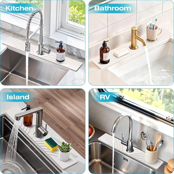 Stone Faucet Mat for Kitchen Sink