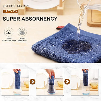 Mordimy 100% Cotton Terrycloth Kitchen Towels and Dishcloths Sets, Soft and