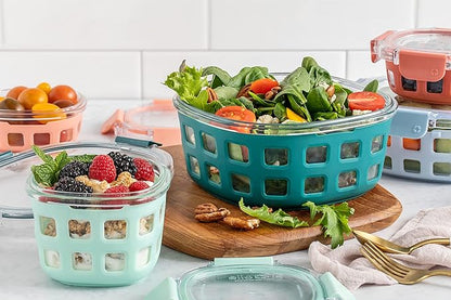 Ello Duraglass Mixed Meal Prep Sets Leak-Proof Glass Food Storage Containers