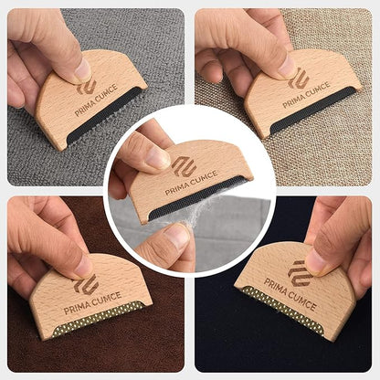 2 PCS Wooden Sweater Comb for De-Pilling Cashmere, Manual Lint Remover