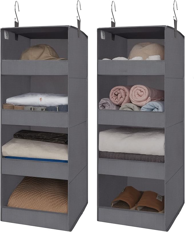 GRANNY SAYS 4-Shelf Hanging Organizer, Closet Hanging Shelves, Closet Hanging