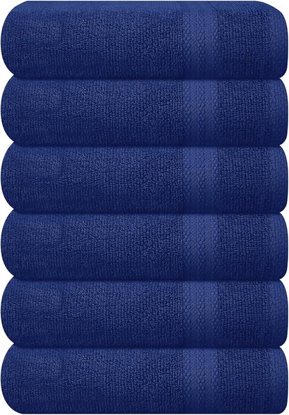 GLAMBURG Ultra Soft 6-Piece Hand Towel Set 16x28-100% Ringspun Cotton