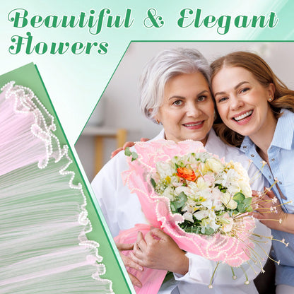 8 Pack Floral Wrapping Mesh Paper, Windspeed Pearl Mesh for Floral Bouquet Wrapping Paper White and Pink Florist Supplies for Mother's Day Valentine's Day Florist Wedding Flower Packaging