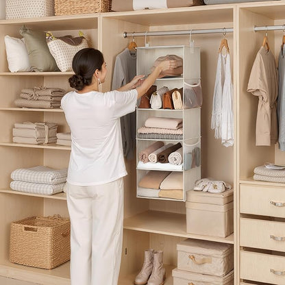 StorageWorks 5-Shelf Hanging Closet Organizers, Foldable Closet Storage