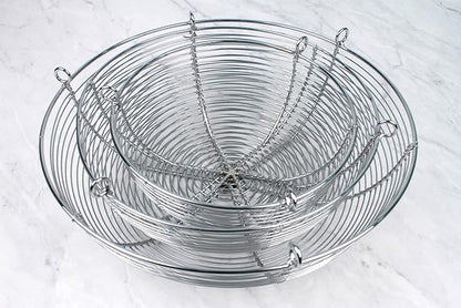 RSVP International Hanging Storage Collection 3-Tier Baskets, Chrome Woven Wire