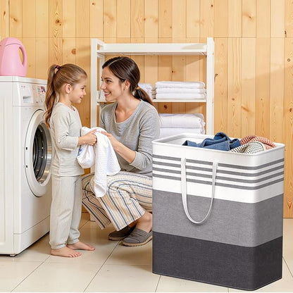 WOWBOX 2 Pack Laundry Hampers Baskets, Freestanding Dirty Clothes Hampers