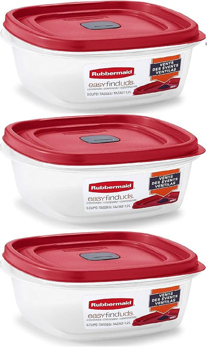 Rubbermaid Easy Find Lid Square 5-Cup Food Storage Container