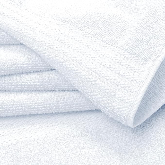 GLAMBURG Ultra Soft 6-Piece Hand Towel Set 16x28-100% Ringspun Cotton