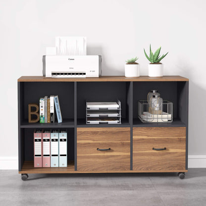Tribesigns 55 inches Executive Desk and 43" lateral File Cabinet, L-Shaped Computer Desk Home Office Furniture with Drawers and Storage Shelves, Office Table with Cabinet