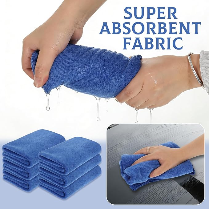 6 Pcs Extra Large Microfiber Cleaning Cloth Reusable Microfiber Towels Thick