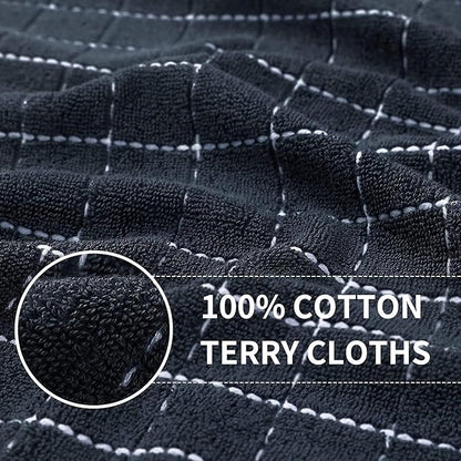 Homaxy 100% Cotton Terry Kitchen Towels, Checkered Designed, Soft and Super