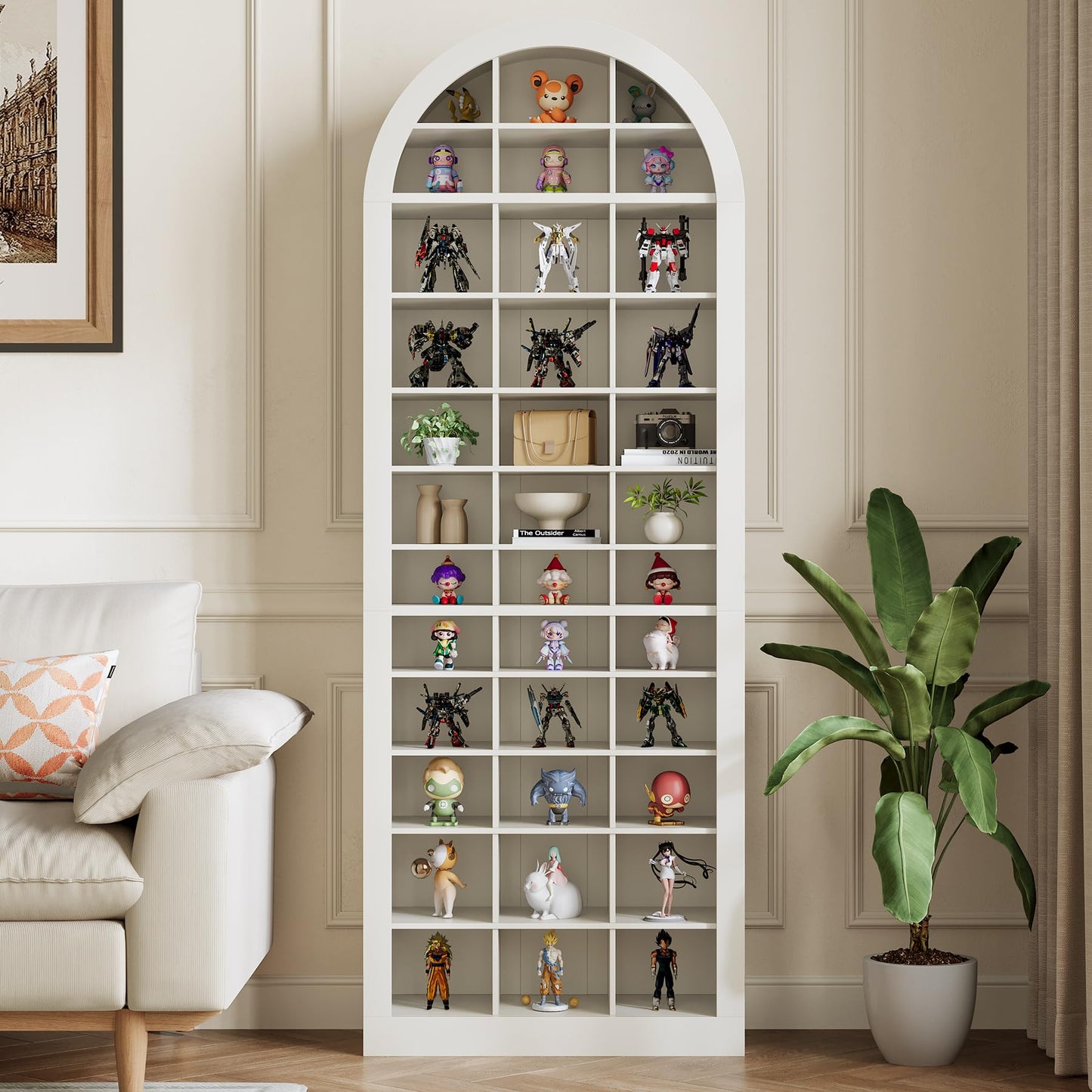 LITTLE TREE 12-Tier Shoe Storage Cabinet Set of 2, Freestanding Tall Entryway Shoe Organizer with 36 Cubbies, 70.9'' White Wooden Shoe Rack Cabinet for Closet, Entryway, Living Room