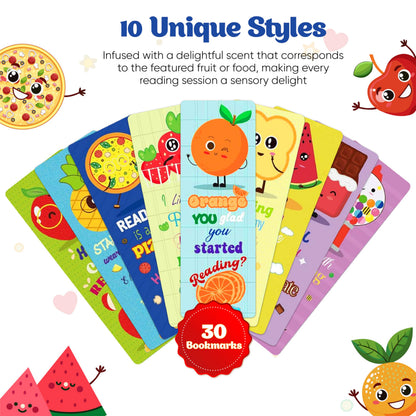 SillySmellies Large Sized Scratch and Sniff Scented Bookmarks, 10 Styles – Fun Smelly Bookmarks for Kids, Teachers, Reading Rewards, Classroom Incentives, & Party Favors (Teacher Pack, 60 Pieces)