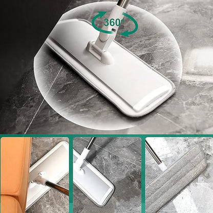 18" Professional Microfiber Mop Floor Cleaning System, Flat Mops