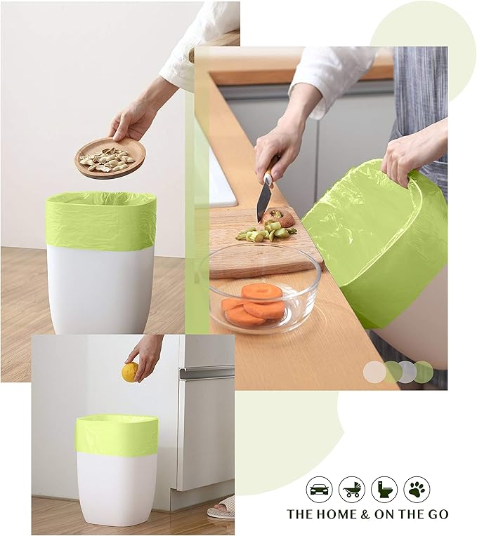 FORID 2.6 Gallon Compostable Garbage Bags, 5 Rolls – Green, Unscented Trash Bags