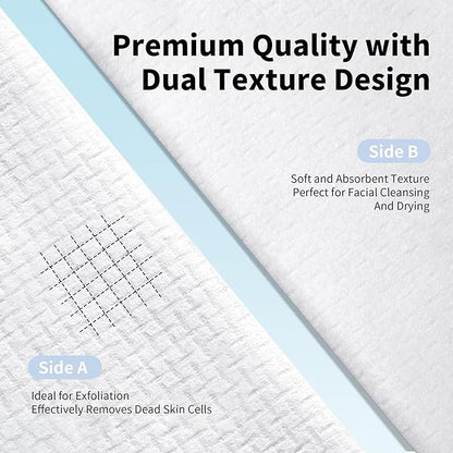 Disposable Face Towels, Ultra Soft Biodegradable Dry Wipes, Makeup Remover