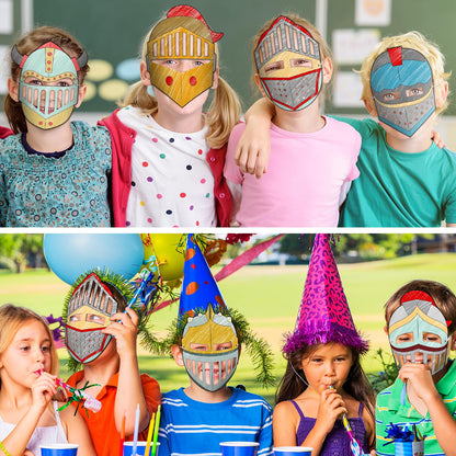 Liliful 30 Set Helmet of Salvation Craft Bulk Color Your Own DIY Kit Armor of God Knight Mask Crafts Religious Bible Blank Paper Arts for Fun Activity Party Favor